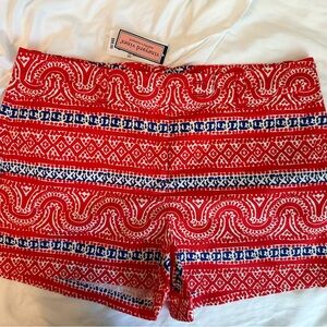 NEW Vineyard Vines Women's Red White and Blue High Waist Shorts, size 12